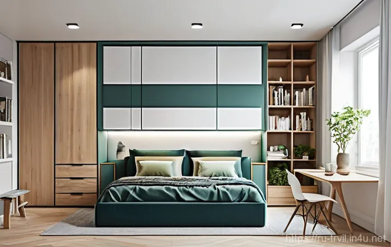 전통주택에서의 창의적 공간 활용 - **Prompt:** "A bright and airy living room in a cozy Russian home, designed to maximize space. The r...