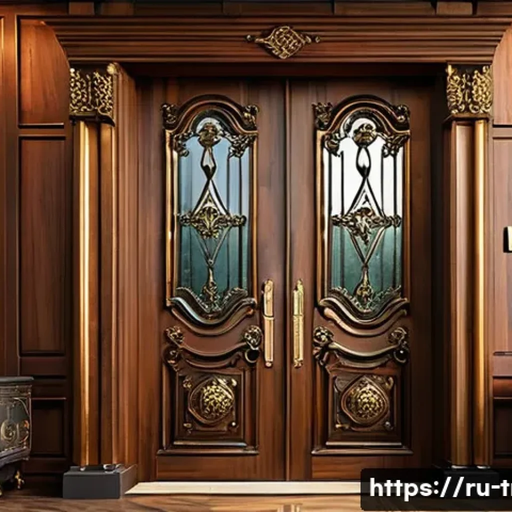 전통주택을 위한 하드웨어 선택 - A traditional Russian wooden house interior showcasing antique brass and bronze hardware on massive ...