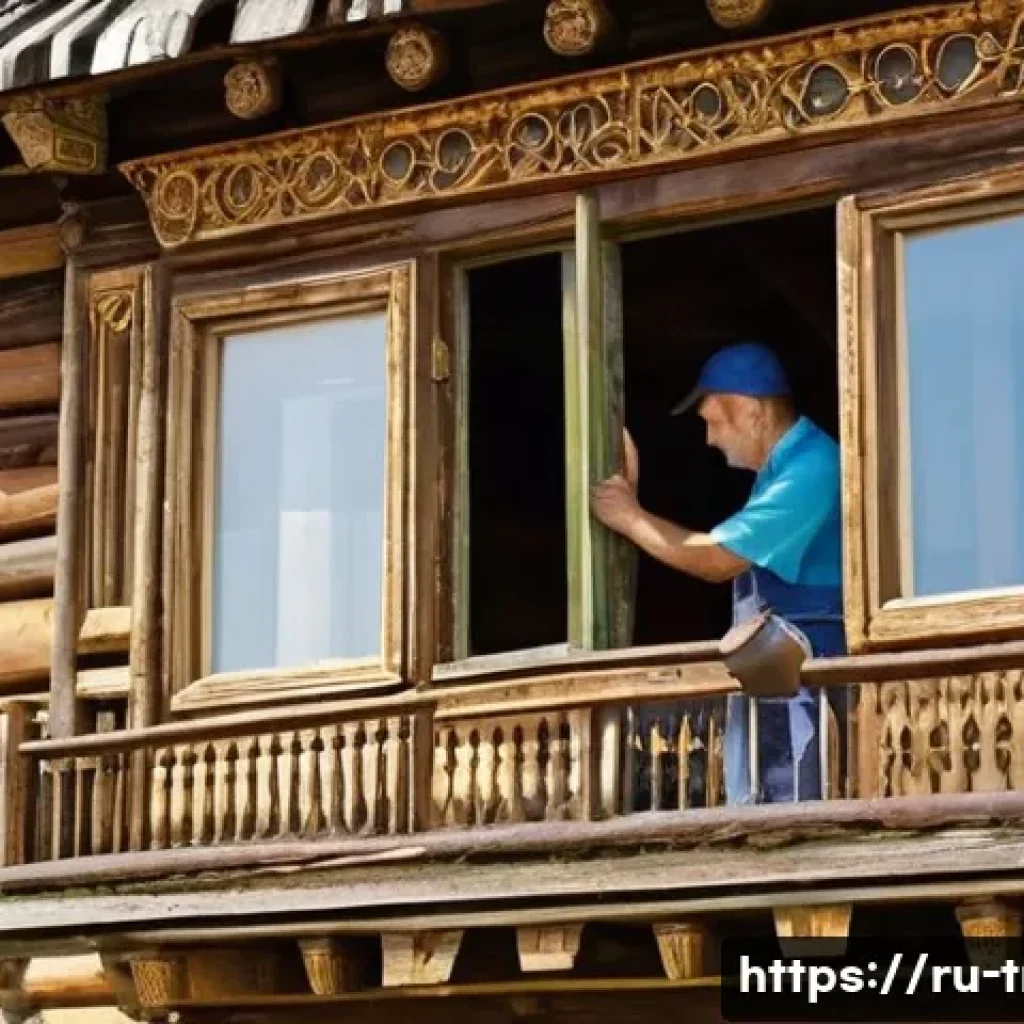 전통주택 재건축 - A charming traditional Russian wooden house undergoing careful restoration, featuring exposed aged w...