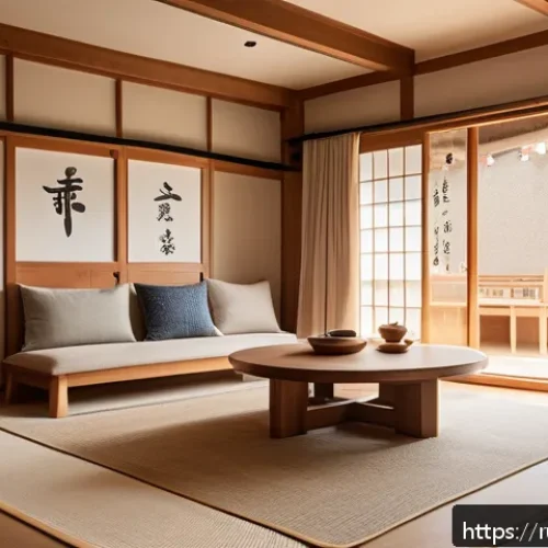 Home 30 한옥의 치수와 설계 - A modern living room inspired by traditional hanok architecture, featuring open multifunctional spac...
